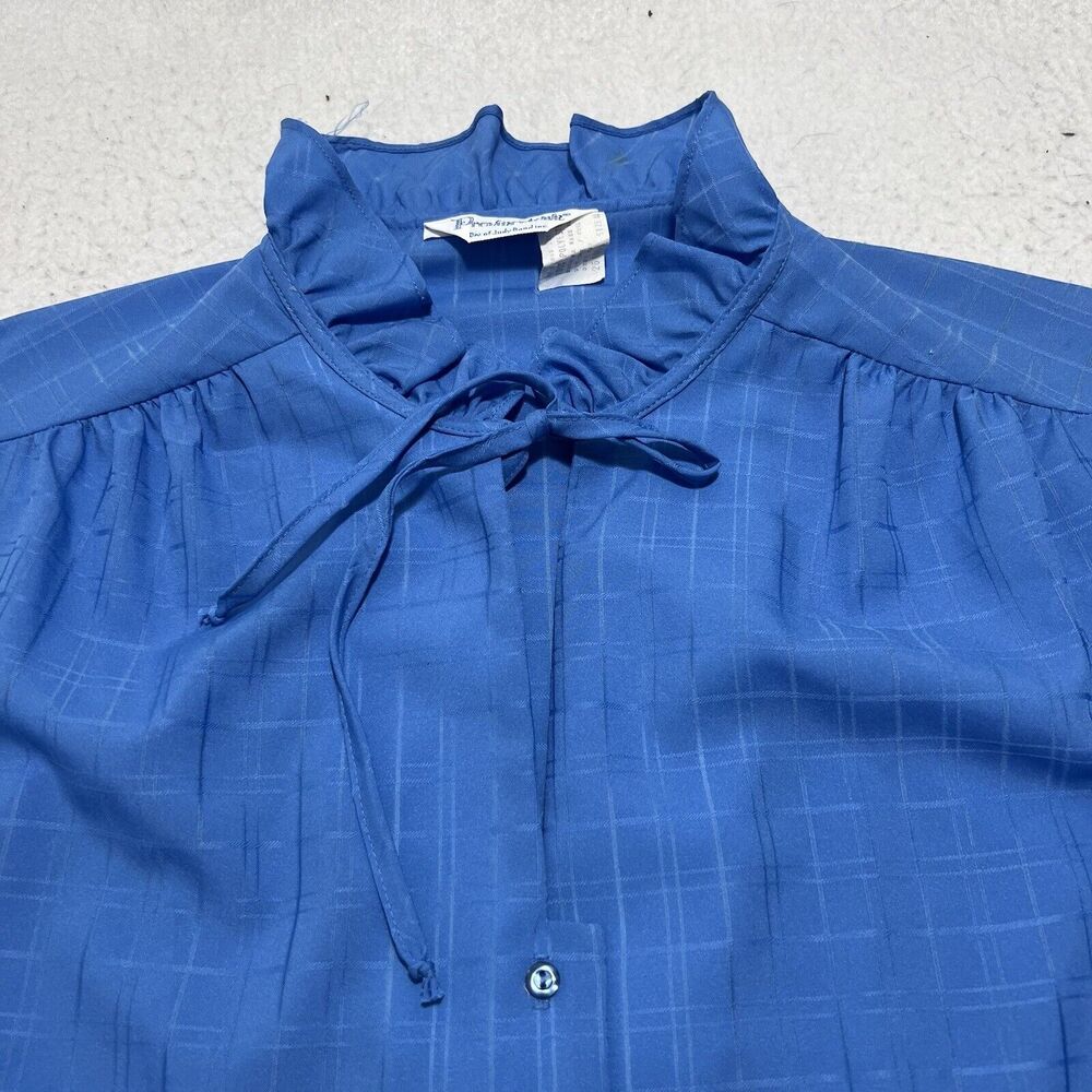 Vintage 80s Provincetown Judy Bond Women's 44 Short Sleeve Button Down Blouse - Picture 2 of 13